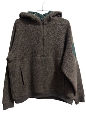 Outdoor Voices Mega Fleece Half Zip Hoodie in Green Size Large
